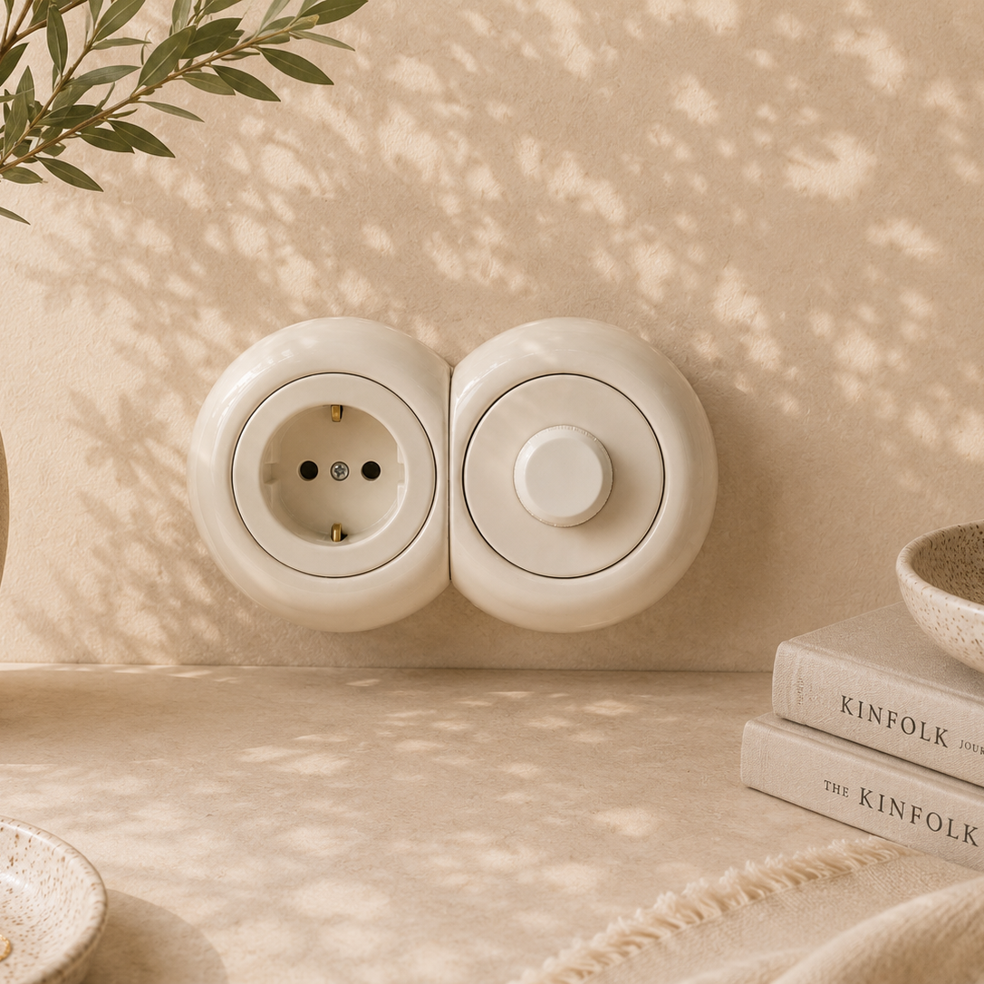 AURU 2'li Priz+Dimmer