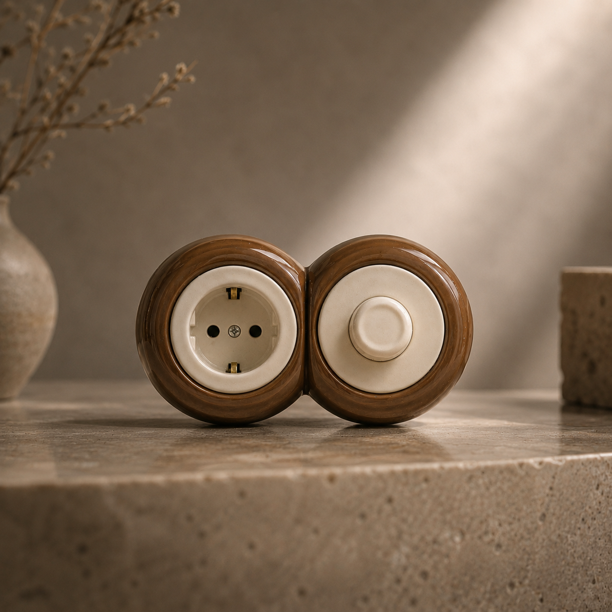 AURU 2'li Priz+Dimmer